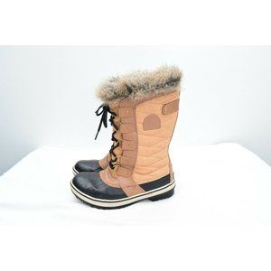 Sorel Women's Tofino II Curry Fawn Waterproof Boots 7.5 Faux Fir Trim